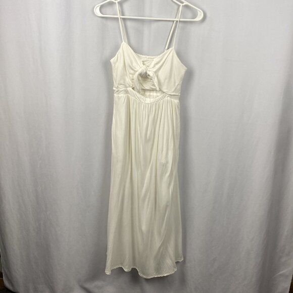 Bardot Revolve Ibiza Cutout Midi Dress In White Solid - Size US 4 - Picture 3 of 13